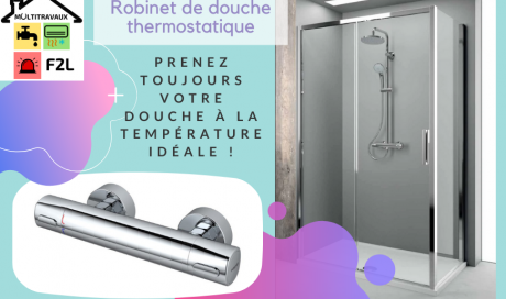 Installation de robinet thermostatique de douche à Espeluche